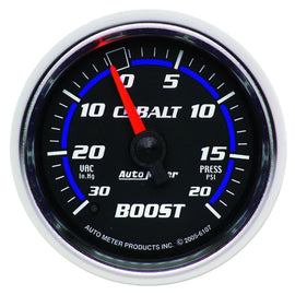 AutoMeter Cobalt 52mm Mechanical Boost Gauge - 20 PSI for Automotive Performance