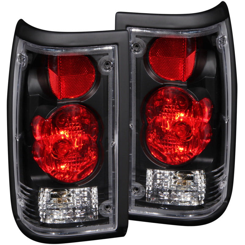 ANZO Mazda B2000 Tail Light Assembly with Clear Lens and Black Housing – Pair