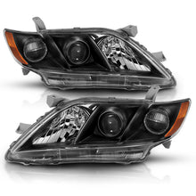 Load image into Gallery viewer, ANZO 2007-2009 Toyota Camry Projector Headlights with Black and Amber Finish – Pair