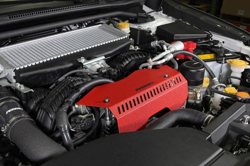 Perrin Performance Red Tall Pulley Cover for 2022-2025 Subaru WRX - Part No. PSP-ENG-153RD