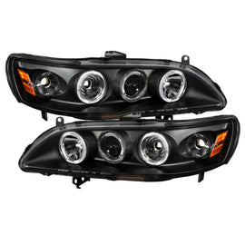 Spyder Honda Accord 98-02 1PC Projector Headlights with LED Halo and Amber Reflector, Black - Part Number SPY5010728