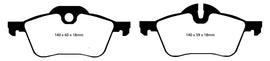 EBC Redstuff Ceramic Low Dust Brake Pads for Mini Cooper (Part Number: EBCDP31388C)