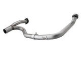 aFe Power Twisted Steel Y-Pipe for 2012-2018 Jeep Wrangler V6 3.6L - 2.5 Inch Stainless Steel Mandrel-Bent Exhaust Connection