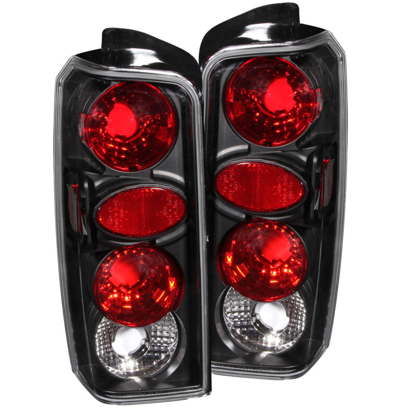 ANZO 1997-2001 Jeep Cherokee Tail Light Assembly with Clear Lens and Black Housing - Pair