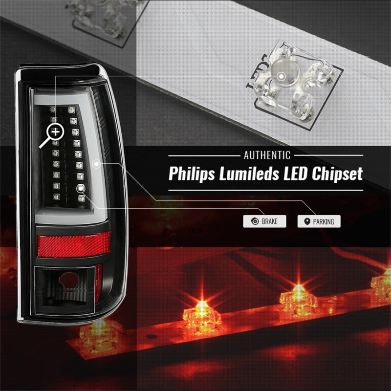 Spyder LED Tail Lights for Chevy Silverado 1500 and 2500 (2003-2007) * Black Finish