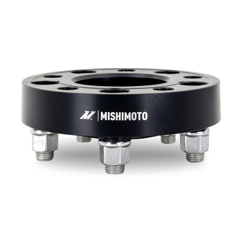 Mishimoto 5x100 Wheel Spacers for Subaru Legacy 2005-2007, 56.1mm Center Bore, 0.98 Inches Thickness, Black Anodized Finish