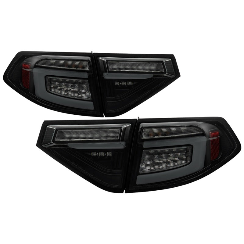 Spyder 08-14 Subaru Impreza WRX Hatchback LED Tail Lights with Sequential Signal and Black Smoke Finish