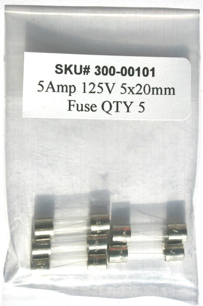 Bussmann GMA-5A 5 Amp Glass Fast Acting Cartridge Fuse, 125V UL Listed, 5-Pack