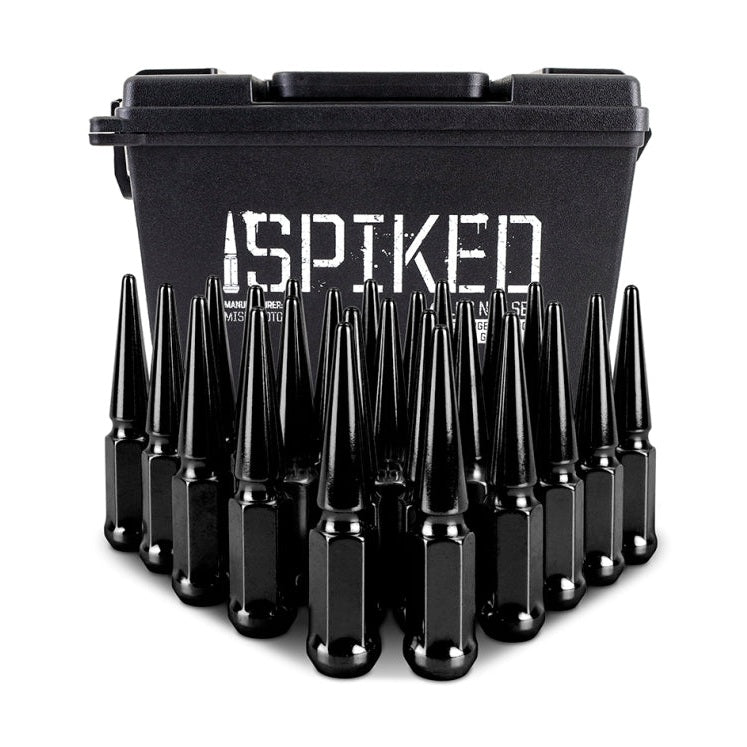 Mishimoto Steel Spiked Lug Nuts M14 x 1.5, 24-Piece Set in Black