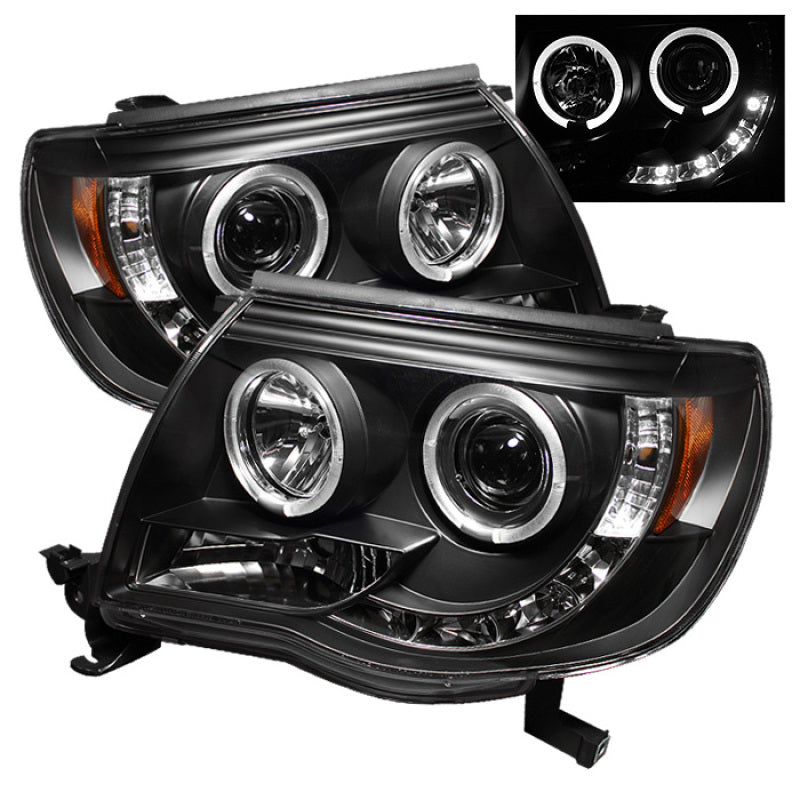 Spyder Toyota Tacoma 2005-2011 Projector Headlights with Halo LED * Black, OEM Quality