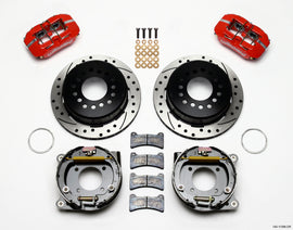 Wilwood Dynapro Low-Profile 11-inch P-Brake Kit for Chevy 12 Bolt with Red Calipers and 2.75-inch Offset
