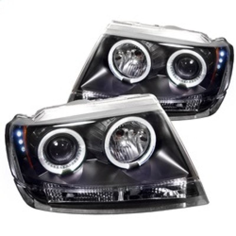 Spyder Jeep Grand Cherokee 99-04 LED Halo Projector Headlights - Black (Part #PRO-YD-JGC99-HL-BK)