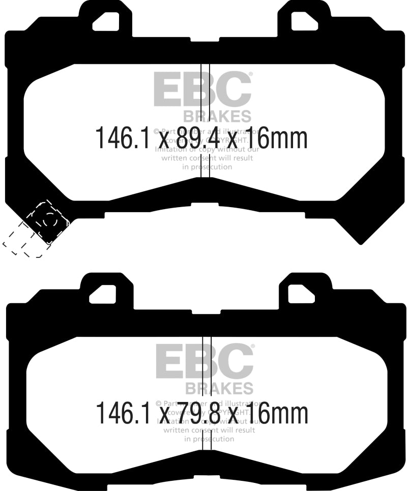 EBC 15+ Chevrolet Colorado & GMC Canyon Greenstuff Front Brake Pads (Part No. ebcDP63044)
