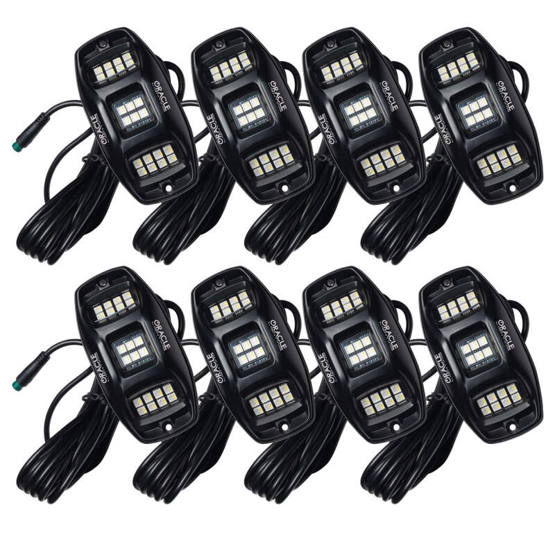 ORACLE Lighting RGB+W Underbody Wheel Well Rock Light Kit - 8 PCS with Bluetooth & Wireless Remote