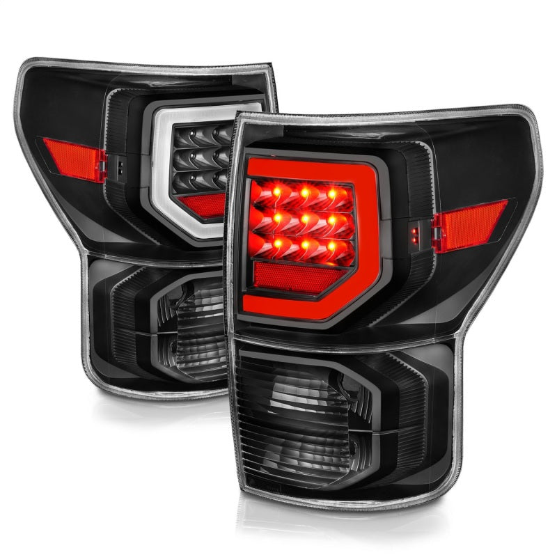 ANZO Full LED Tail Light Assembly for 2010-2013 Toyota Tundra with Black Housing and Clear Lens