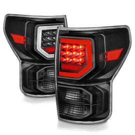 ANZO Full LED Tail Light Assembly for 2010-2013 Toyota Tundra with Black Housing and Clear Lens