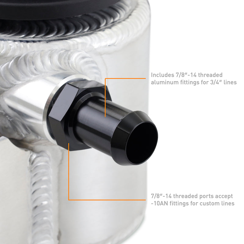 Mishimoto Universal Aluminum Coolant Expansion Tank – Brushed Finish for Toyota Tundra and Tacoma