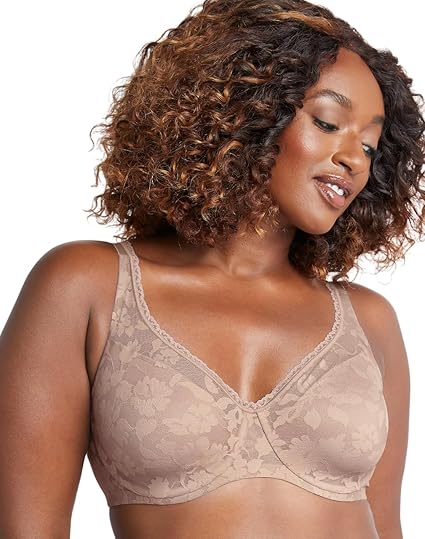 Bali Women's Passion for Comfort Underwire, Multiway Convertible, Soft Lace Bra, Evening Blush, 38DDD