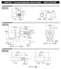 Load image into Gallery viewer, Bourns - 500K Split Shaft Push-Pull Potentiometer (Pack of 2)