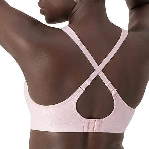 Bali Designs Women's Comfort Revolution Wire Free Bra, Hush Pink Swirl, 38B