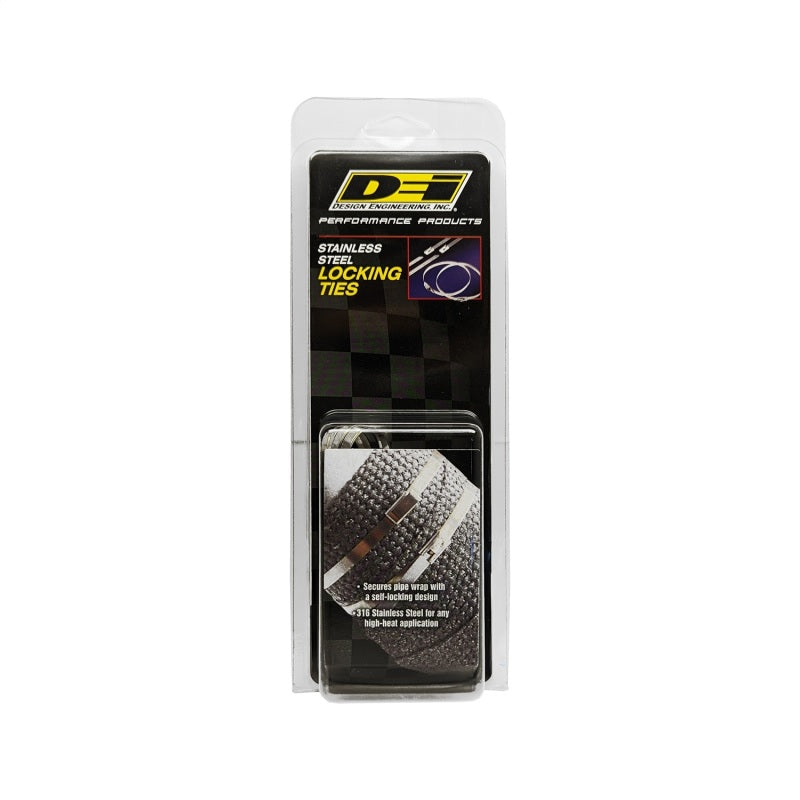 DEI Stainless Steel Locking Tie 8 Inch - Pack of 8 for High-Heat Applications