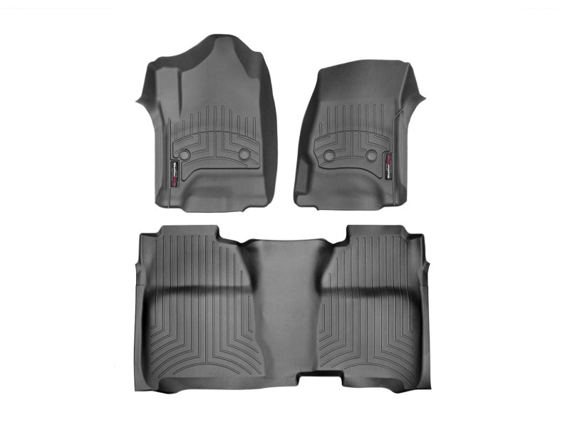 WeatherTech FloorLiner DigitalFit for 2014 GMC Sierra 1500, 2500 HD, 3500 HD * Front and Rear, Black (Part #wet446071-445422)