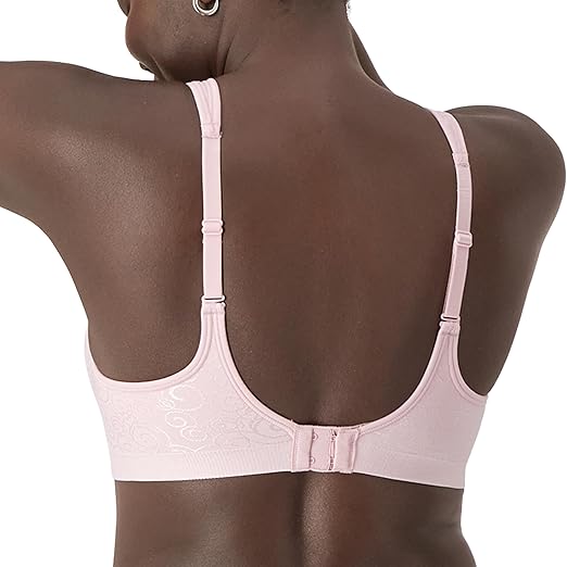 Bali Designs Women's Comfort Revolution Wire Free Bra, Hush Pink Swirl, 38B