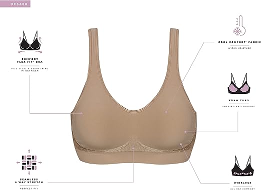 Bali Women's Comfort Revolution Wireless, ComfortFlex Fit Full-Coverage Wirefree Bra