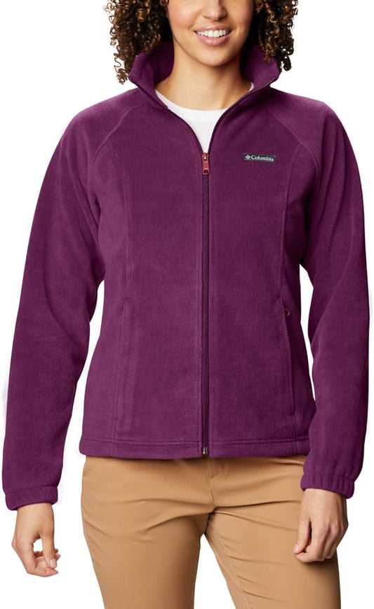 Columbia Women's Benton Springs Full Zip, Marionberry, 1X Plus