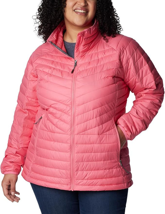 Columbia Women's Powder Lite II Full Zip Jacket, Camellia Rose, 2X Plus