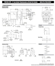 Load image into Gallery viewer, Bourns - 500K Split Shaft Push-Pull Potentiometer (Pack of 2)