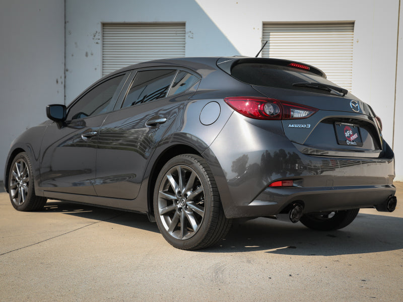 aFe Takeda 2-1/2 inch Stainless Steel Axle-Back Exhaust System with Carbon Fiber Tips for Mazda 3 2014-2018