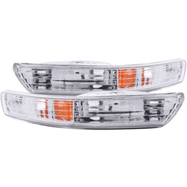 ANZO 1998-2001 Acura Integra Euro Parking Lights with Clear Lens, Chrome Housing, and Amber Reflector