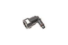 Load image into Gallery viewer, Radium Engineering 10mm SAE Female to 3/8 Inch Barb Quick Connect, 90 Degree Elbow