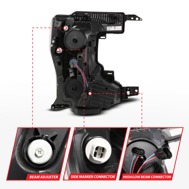 ANZO Z-Series Full LED Projector Headlight for 2020-2022 Ford Super Duty Driver Side Only - Halogen Replacement