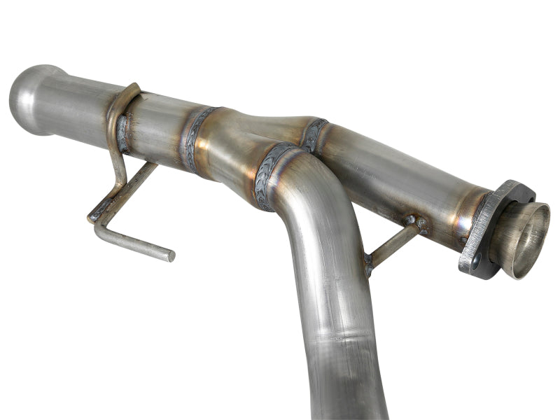 aFe Power Twisted Steel Y-Pipe 2-1/4 inch to 2-1/2 inch 409 Stainless Steel Exhaust for Jeep Wrangler JL & Gladiator JT