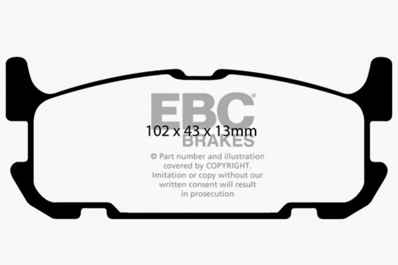 EBC Greenstuff 2000 Series Rear Brake Pads for 2004-2005 Mazda Miata MX-5 1.8 - Improved Street Performance