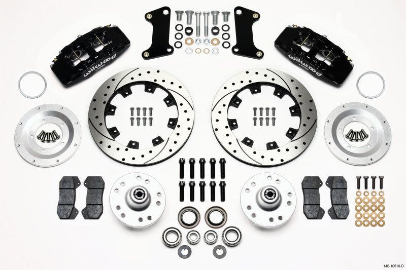 Wilwood Dynapro 6 Front Hub Kit with 12.19-inch Drilled Rotors for 1964-1974 Classic American Muscle Cars