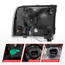 Load image into Gallery viewer, ANZO Crystal Headlights with Light Bar for 2002-2004 Ford F-250 Super Duty — Chrome Housing, Clear Lens, Pair