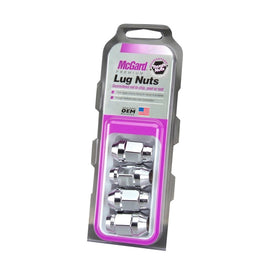 McGard Chrome Bulge Cone Seat Lug Nut Set M12 x 1.5 Thread - 4 Pack