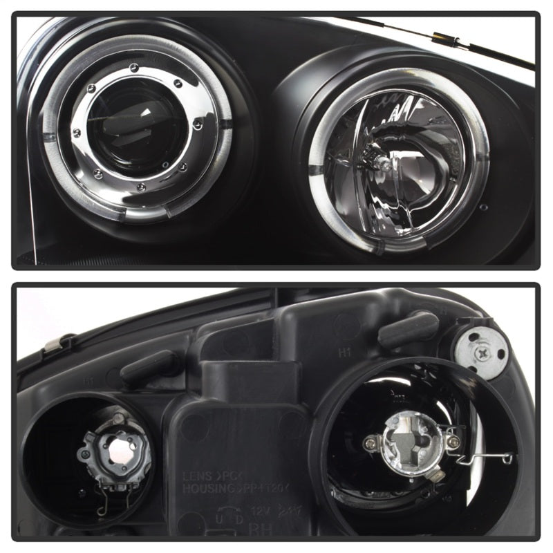 Spyder LED Halo DRL Projector Headlights for Volkswagen GTI & Jetta (2006-2009) - Black
