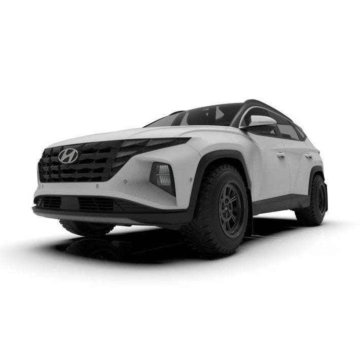 Rally Armor 22-24 Hyundai Tucson Black UR Mud Flap with Metallic Black Logo