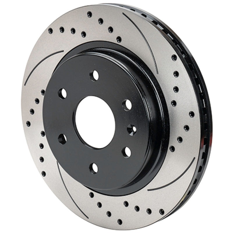 Wilwood SRP Drilled and Slotted Rear Brake Rotor * 13.38 Inch Diameter, 1.25 Inch Thickness, 6x5.5 Bolt Pattern, Black Finish