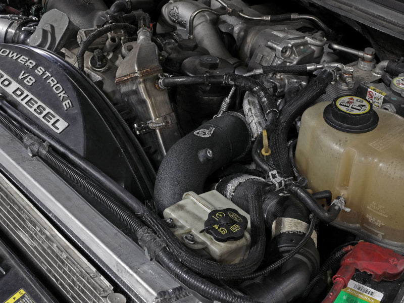 aFe BladeRunner 3 Inch Aluminum Hot Charge Pipe for 2008 Ford F-Series V8-6.4L Diesel Trucks - Black