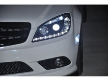 Load image into Gallery viewer, Spyder Mercedes-Benz C-Class 2008-2011 Projector Headlights with DRL, Black - OEM Replacement