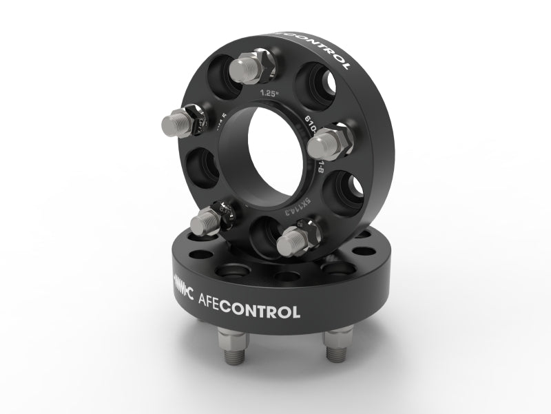 aFe CONTROL Billet Aluminum Wheel Spacers for Ford Explorer and Mustang, 1.25 inch Thickness, 5x114.3 Bolt Pattern, CB 70.5mm * Enhance Fitment & Handling