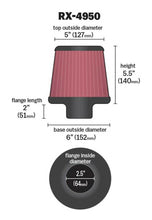 Load image into Gallery viewer, K&amp;N Engineering XStream Top Universal Air Filter Part Number RX-4950 for Honda CR-Z (2011-2015)
