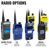 Rugged Radios MOTO MAX Communication Kit with HD Offroad Cables and R1 (Blue) - Business Band Radio