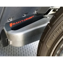 Load image into Gallery viewer, Rally Armor 15-24 Polaris Slingshot Rear Swingarm Black UR Mud Flap w/Orange Logo (MOQ 200 PCS)