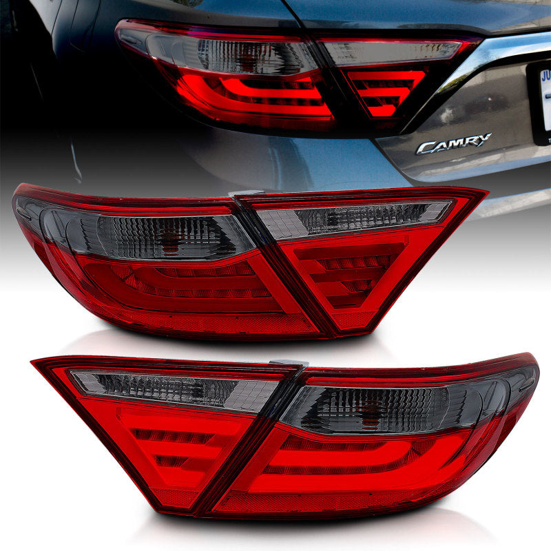 ANZO 2015-2016 Toyota Camry LED Tail Lights with Smoke Lens - Stylish and Fully Street Legal